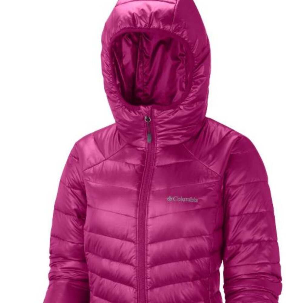 Columbia Women'S  Fuchsia Puffer Jacket with  Hood Size M